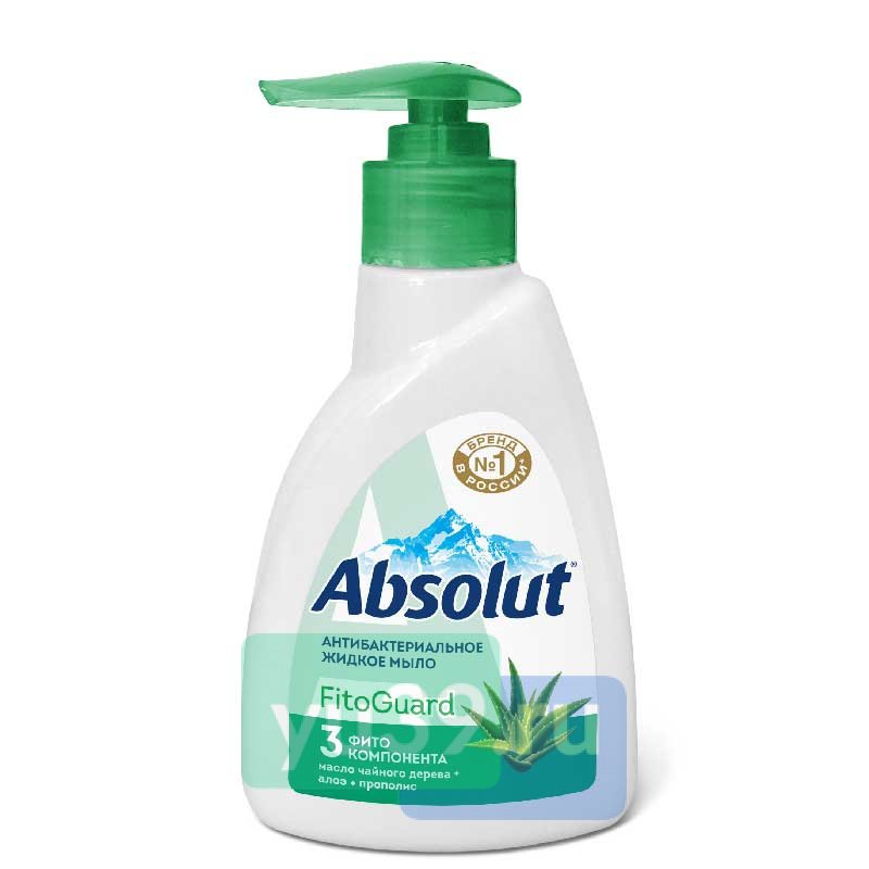 Мыло жидкое "Absolut" 250г АНТИБАКТ. FitoGuard Масло чайн.дерева+алоэ+прополис (дозат.) /10 /15