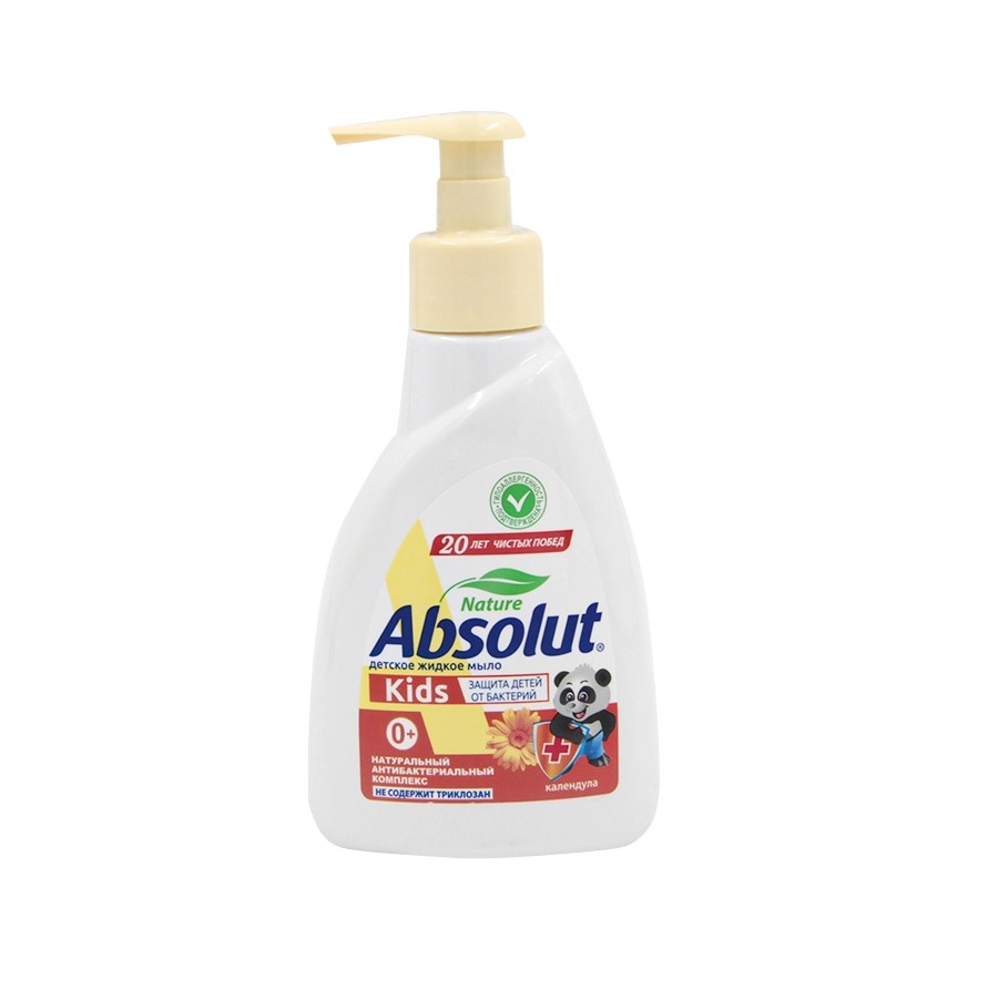 Мыло жидкое "Absolut" 250мл Kids Календула антибакт. (дозат.) /10/15