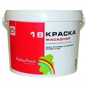 Краска ВДАК "Радуга 18"  7кг фасад.акрил.белая матова
