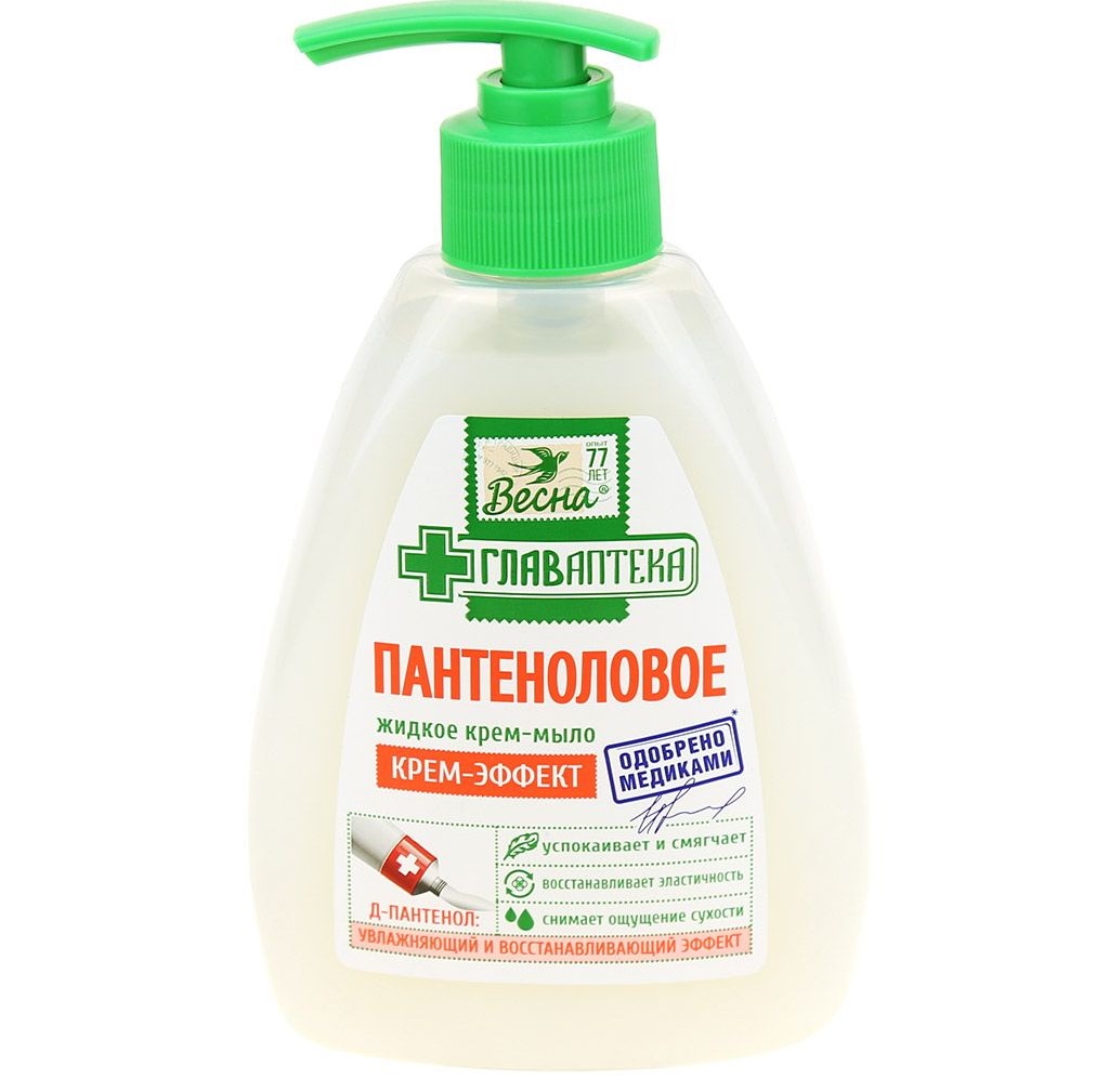 Мыло жидкое "Весна" ГЛАВАПТЕКА 280г Пантенол крем-эффект (дозат.) /16