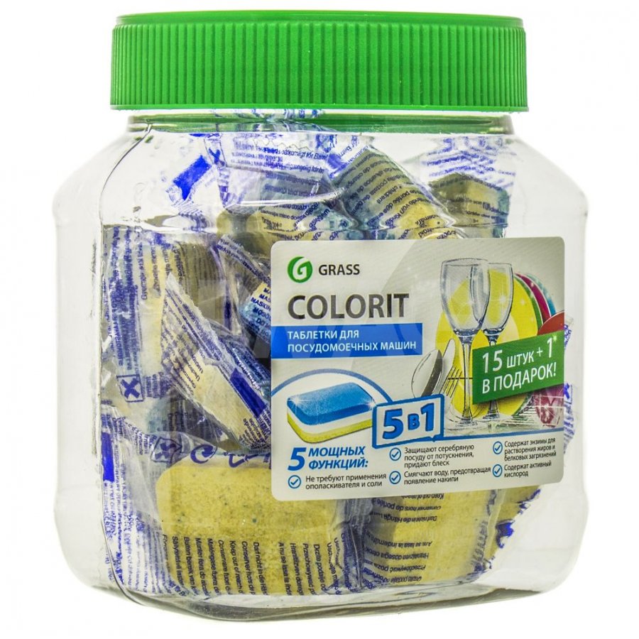 Таблетки д/посудомоеч.машин "Grass" Colorit 320гр (16 шт.) /8